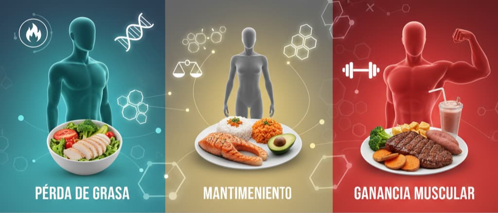 Distribución de macronutrientes para cada objetivo